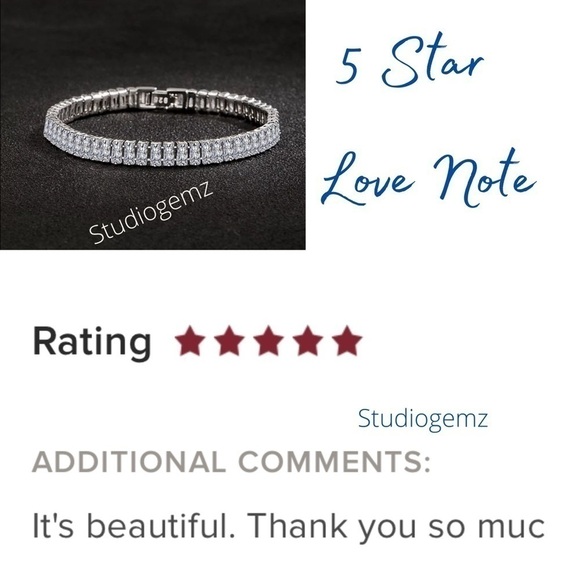 NEW 925 Sterling Silver Rectangular Tennis Bracelet - Picture 10 of 11